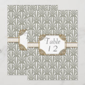 Tafel Nummer Art Deco Nouveau Modern Schelp Patroo Kaart (Voorkant / Achterkant)
