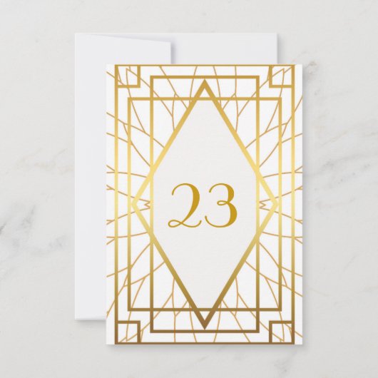 Tafel Nummer,Great Gatsby,elegant,chic,witgoud Kaart (Achterkant)