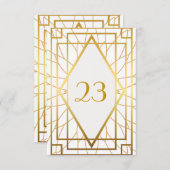 Tafel Nummer,Great Gatsby,elegant,chic,witgoud Kaart (Voorkant / Achterkant)