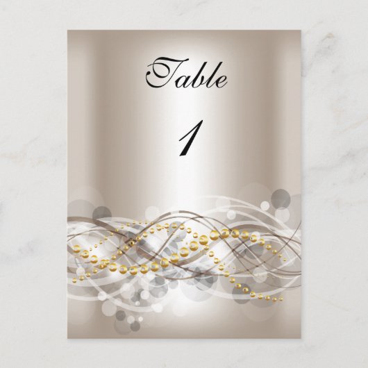 Tafel Nummer Kaarten Crème Wit Goud (Voorkant)