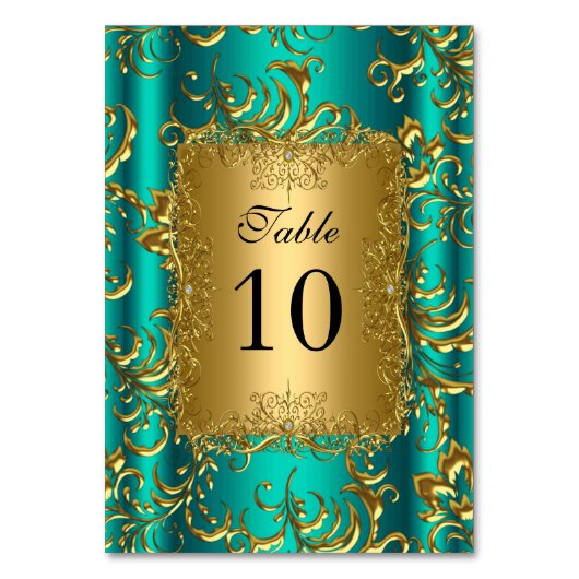 Tafel Nummer Kaarten Jade Groen Goud (Voorkant)