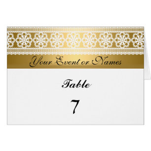 Tafel Nummer Zit Feestkaart Goud Wit