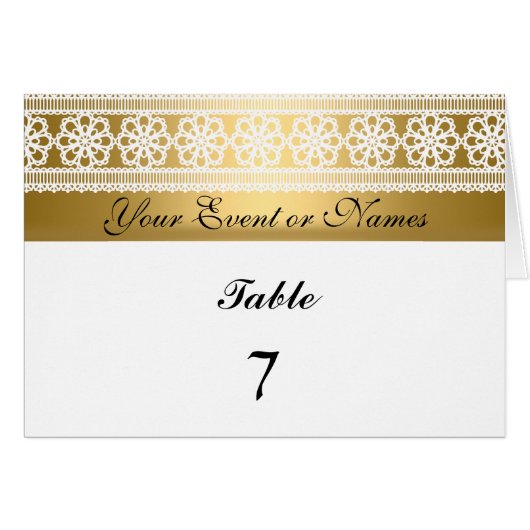 Tafel Nummer Zit Feestkaart Goud Wit (Voorkant Horizontaal)