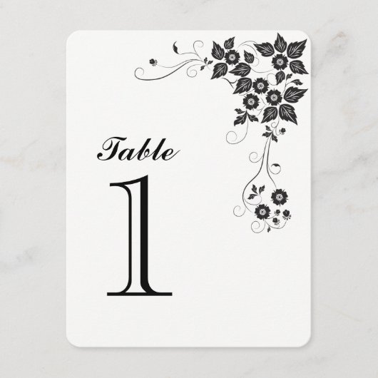 Tafel Nummerkaart Nummer 1 Kaart (Voorkant)