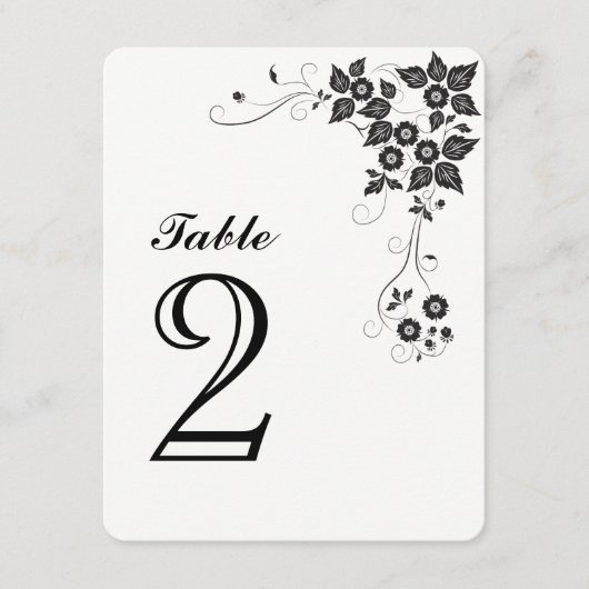 Tafel Nummerkaart Nummer-2 Kaart (Voorkant)