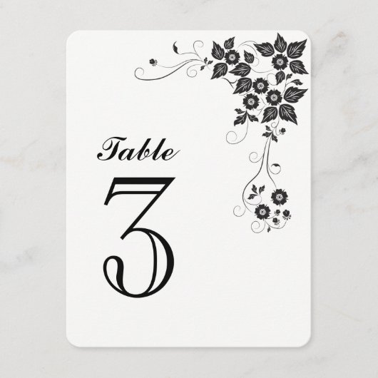 Tafel Nummerkaart Nummer-3 Kaart (Voorkant)