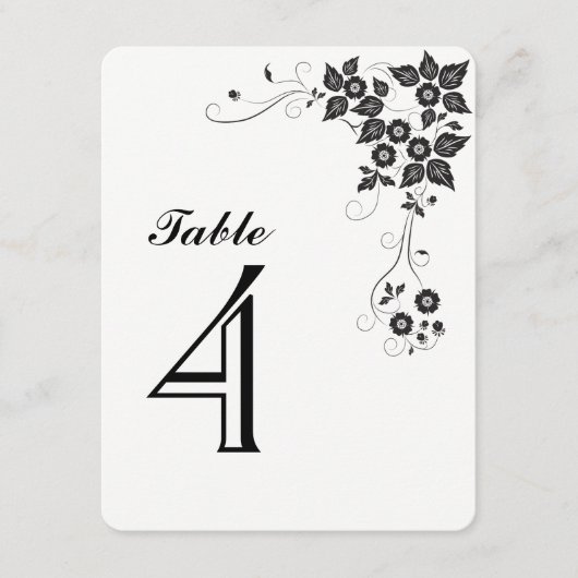 Tafel Nummerkaart Nummer-4 Kaart (Voorkant)