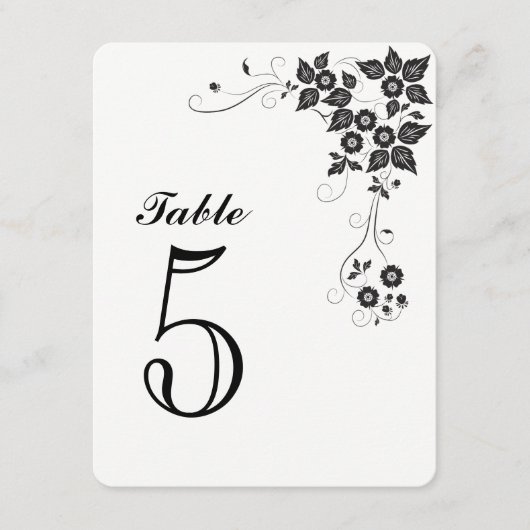 Tafel Nummerkaart Nummer-5 Kaart (Voorkant)