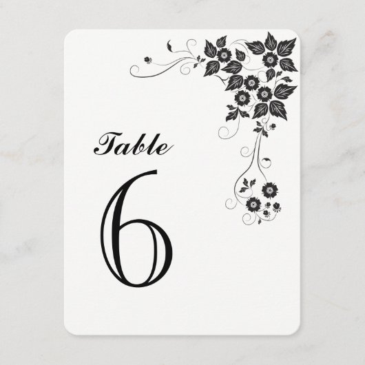 Tafel Nummerkaart Nummer-6 Kaart (Voorkant)