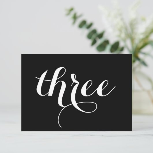 Tafel Nummerkaart | Script Kaart (Staand voorkant)