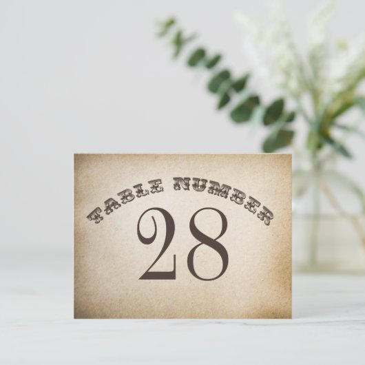  tafel nummerkaarten briefkaart (Staand voorkant)