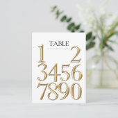 Tafel Nummers Blok Goud Elke Kleur Briefkaart (Staand voorkant)