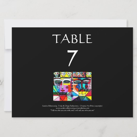 Tafel NUMMERS Bruiloft - Dag Van De Doden Kaart (Achterkant)