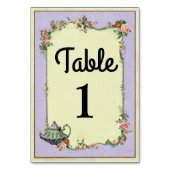 Tafel Nummers Bruiloft Wonderland Theekop Kaarten (Voorkant)