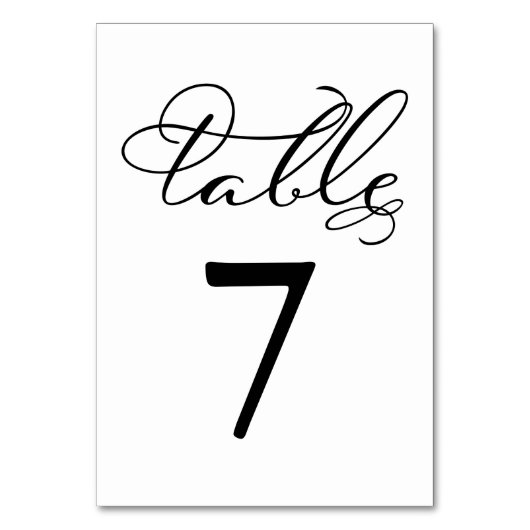 Tafel Nummers | Elegante Calligrafie Bruiloft Kaart (Achterkant)