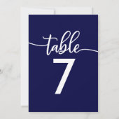 Tafel Nummers | Elegante Navy Blauwe Bruiloft Kaart (Achterkant)
