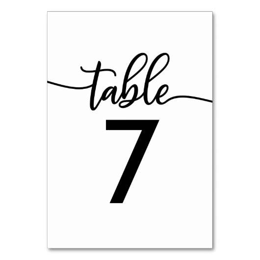 Tafel Nummers | Elegante Zwarte en Witte Bruiloft Kaart (Voorkant)