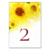 *~* TAFEL NUMMERS Geel Zonnebloem bruiloft Kaart (Voorkant)