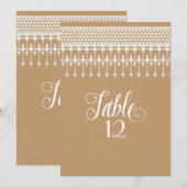 Tafel Nummers Landelijk Antiek Kant Kraft Papier Kaart (Voorkant / Achterkant)