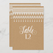 Tafel Nummers Landelijk Oud Kanten Kraft Papier Kaart (Voorkant / Achterkant)