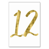 Tafel nummers met goud folie-effect nummer 12 kaart (Achterkant)