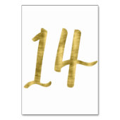 Tafel nummers met goud folie-effect Nummer 14 Kaart (Achterkant)