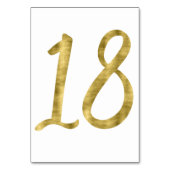 Tafel nummers met goud folie-effect nummer 18 kaart (Achterkant)