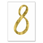 Tafel nummers met goud folie-effect nummer 8 kaart (Achterkant)
