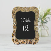 Tafel nummers Natuurlijk goud glitters luipaard pa Kaart (Staand voorkant)