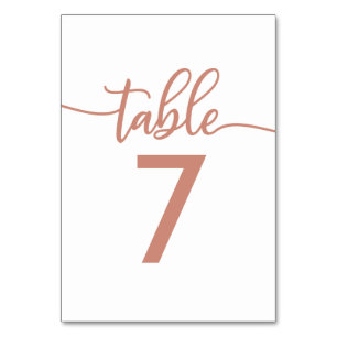 Tafel Nummers   Roze Goud Koperen Huwelijk Kaart