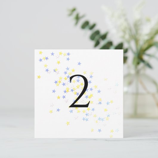 Tafel nummers sterren feestdagenkaart (Staand voorkant)