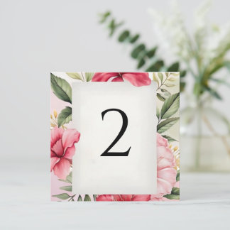 Tafel nummers tropisch feestdagenkaart