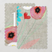 Tafel nummers voor bruiloft kaart (Voorkant / Achterkant)