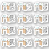 Tafel Opruimen Studie Tafel Schoonmaak Herinnering Sticker (Voorkant)