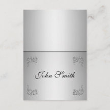 Tafel plaatskaart met naam -elegante zilveren krul