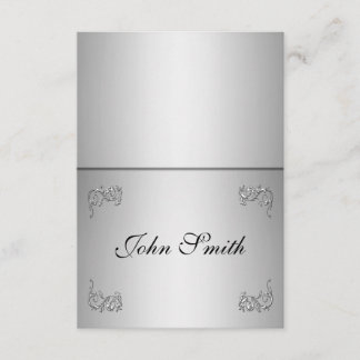 Tafel plaatskaart met naam -elegante zilveren krul