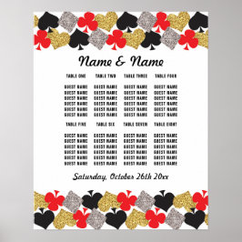 Tafel-Poster Zittingsatel Vegas Casino-kaarten Poster