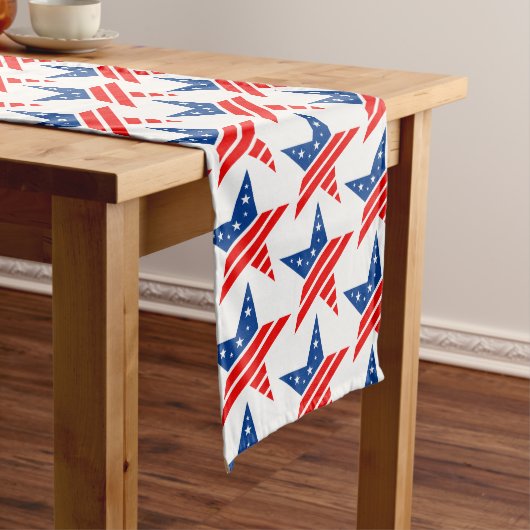 Tafel Runner-July 4th Stars Korte Tafel Runner Medium Tafelloper (Voorbeeld)