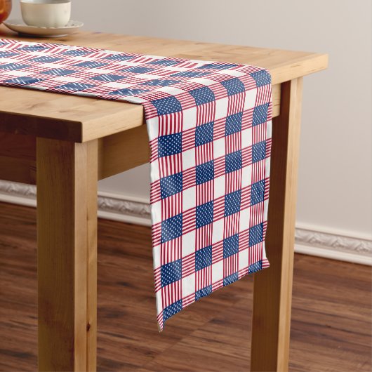 Tafel Runner-July 4th Vlag Korte Tafel Runner Medium Tafelloper (Voorbeeld)