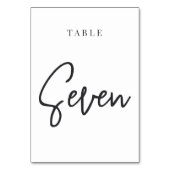 Tafel SEVEN met scripts voor zwart-wit Kaart (Voorkant)