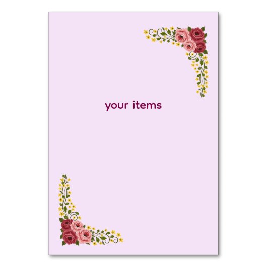 Tafel Tent Sign Kaart (Achterkant)