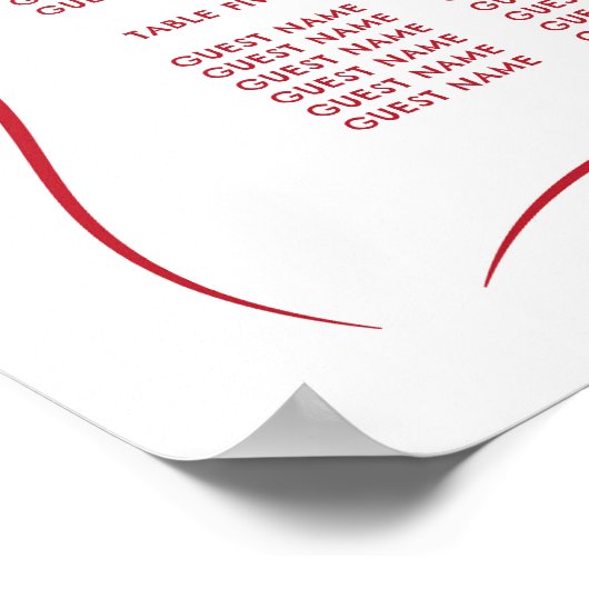 Tafel Trouwen Zitplaatsen 8 grillige hand getekend Poster (Hoek)