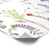 Tafel Trouwen Zitplaatsen 8 Wildflowers Bloemen Poster (Hoek)