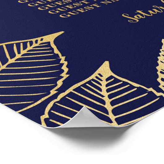 Tafel Trouwposter Zitplaatsen Goud 9 Zitplan Poster (Hoek)