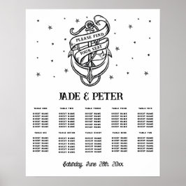 Tafel Trouwstoel 10 Traditioneel Tattoo Anker Poster