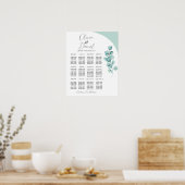 Tafel Trouwstoel 12 Eucalyptus Bladeren Groen Poster (Keuken)