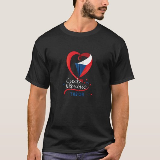 Tafel Tsjechische Republiek Hartvlag Lijnlaklaag v T-shirt (Voorkant)