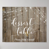 Tafel van hout- en lichtdessert poster (Voorkant)