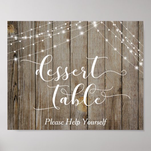 Tafel van hout- en lichtdessert poster (Voorkant)