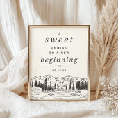 Tafel van mountainbtweddbettafel poster